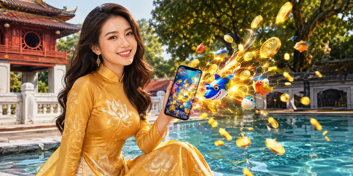 Người phụ nữ mặc áo dài Hà Nội trải nghiệm ứng dụng casino và cá cược trên điện thoại