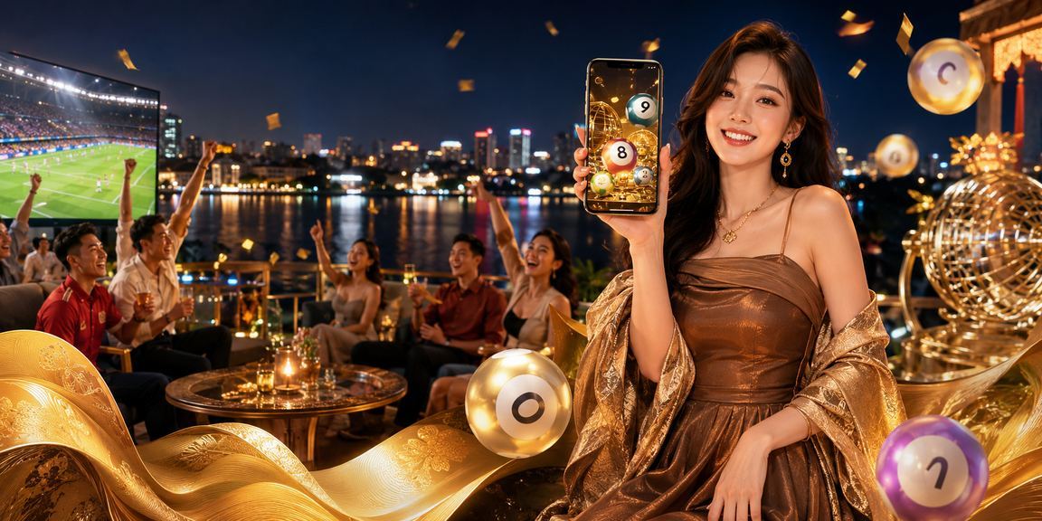 Người phụ nữ mặc áo dài Hà Nội tham gia xổ số trực tuyến trên nền tảng 7mvn